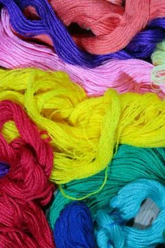 Background from varicoloured threads Stock Photos