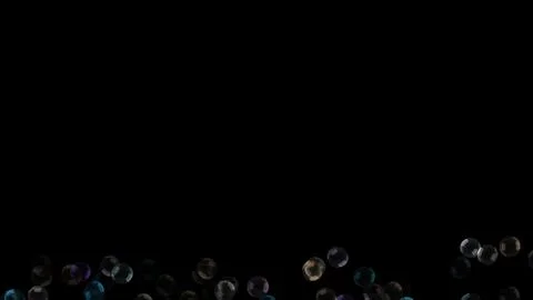 Background with a variety of multi-colored translucent soap bubbles. Stock Illustration