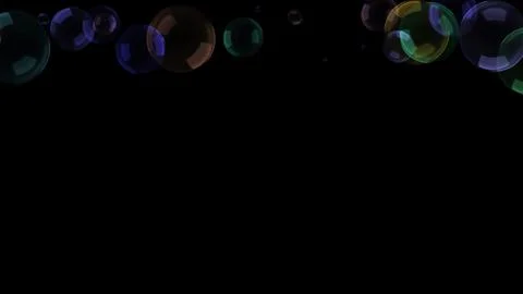 Background with a variety of multi-colored translucent soap bubbles. Stock Illustration