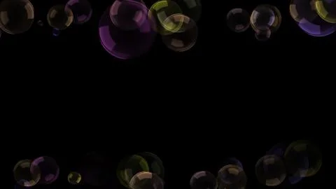 Background with a variety of multi-colored translucent soap bubbles. Stock Illustration