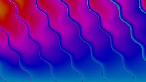 Background with a variety of multicolored waves in a paper style. Stock Illustration