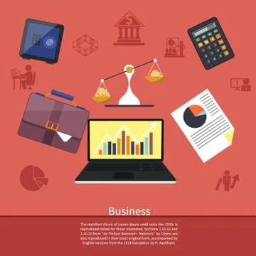 Background with various business elements 스톡 일러스트
