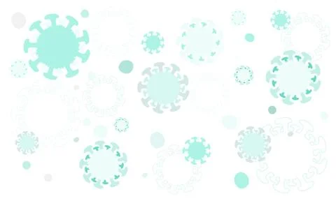 Background with various Coronavirus cells. Illustrazione stock