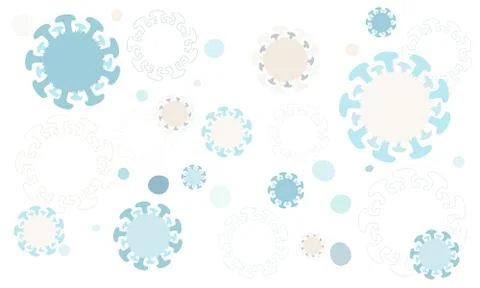 Background with various Coronavirus cells. Stock Illustration