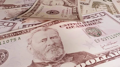 Background with various dollar bills.Close-up Stock Footage 260627079