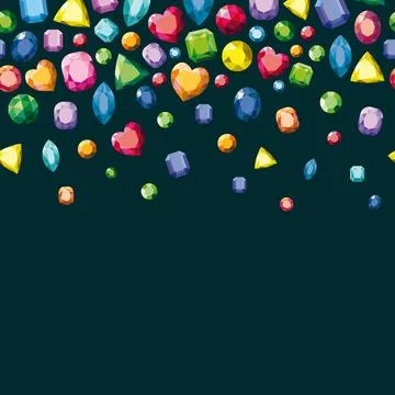 Background with various multi-colored gems. Stock Illustration
