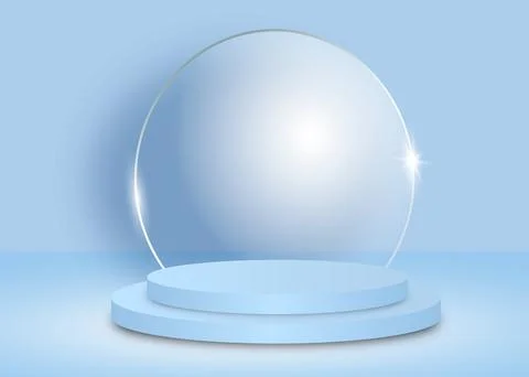 Background vector 3d blue rendering with stage product and minimal blue wall Stock Illustration