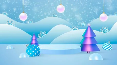 Background vector 3d blue rendering with podium and minimal new year scene Illustrazione stock