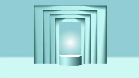 Background vector 3d rendering azure with podium and background layers. Stock Illustration