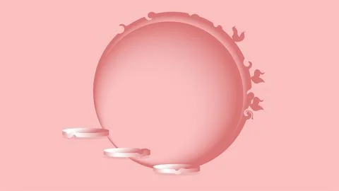 Background vector 3d rendering pink with podium, deformed geometric shape Stock Illustration