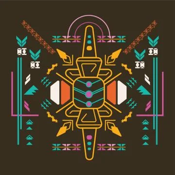 Background vector illustration with aztec pattern Ilustración de archivo