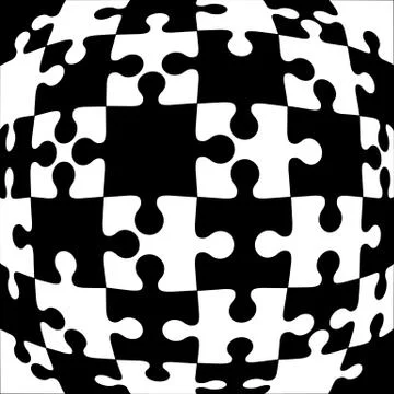 Background vector illustration black and white jigsaw puzzle. Illustrazione stock