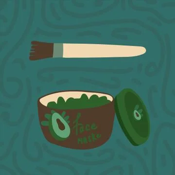 Background vector illustration, personal care. Face mask with a different design Stock Illustration