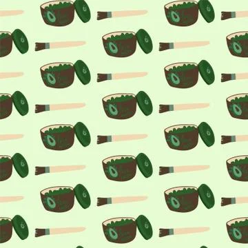 Background vector illustration, personal care. Face mask with a different design Stock Illustration