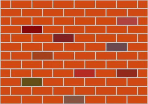 Background vector image of a brown brick wall. 库存插图