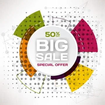 Background vector tag Big Sale paper banner special offer Illustrazione stock