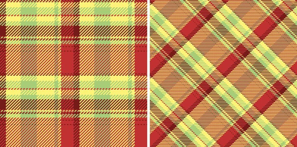 Background vector textile of plaid texture tartan with a seamless pattern c.. Stock Illustration