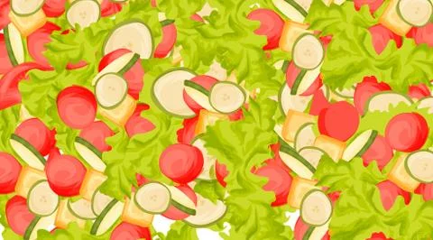 Background with vegetables,cartoon style Stock Illustration
