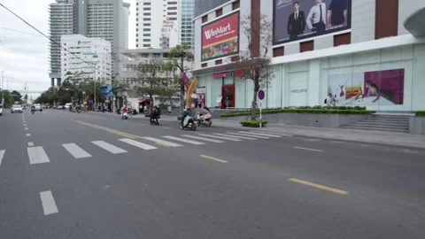 Background video with driving through the streets of the city Video stock 235461739
