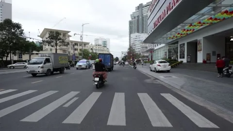 Background video with driving through the streets of the city Video stock 235461758