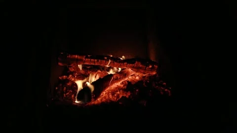 Background video of fire in the fireplace for relaxation Stock Footage 168768114