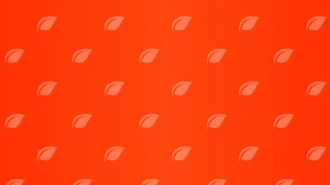 Background Video with Orange Background of Leaf Icons Moving Upwards Stock Footage 300159509