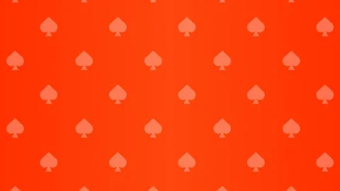Background Video with Orange Background of Spade Icons Moving Upwards Stock Footage 300159369