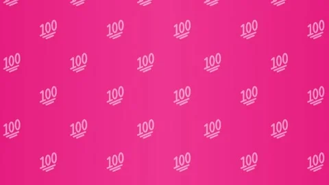 Background Video with Pink Background of Numeric 100 Icons Moving Upwards Stock Footage 300354029