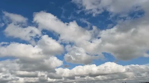 Background View of Beautiful Blue Sky with White Clouds Stock Footage 236613456