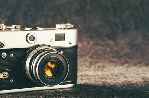Background with vintage camera Fotos de archivo