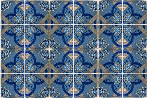 Background of vintage ceramic tiles. Stock Illustration