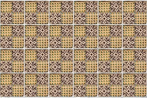Background of vintage ceramic tiles. Stock Photos