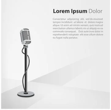 Background with vintage microphone Stock Illustration