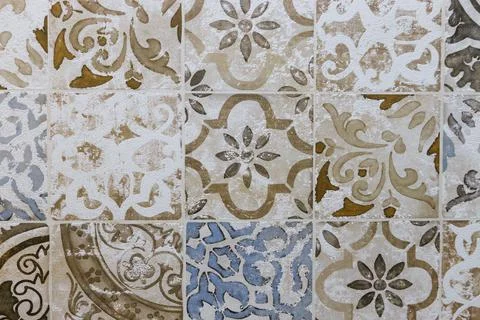 Background of vintage stone tile surface with a decorative canvas pattern Stock Photos