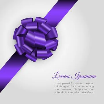 Background with violet bow. Stock Illustration