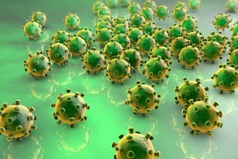 Background with viruses Stock Illustration