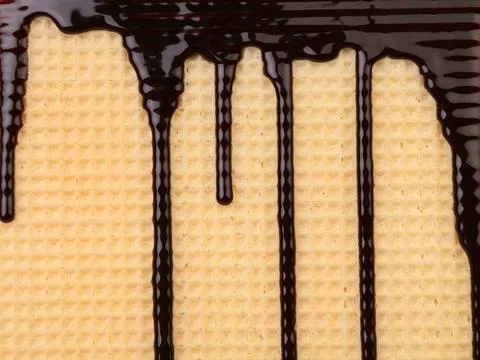  Background of wafer. Stream chocolate. Background of wafer. Stream chocol... Stock Photos
