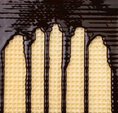  Background of wafer. Stream chocolate. Background of wafer. Stream chocol... Stock Photos