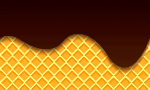 Background of wafers in chocolate Illustrazione stock