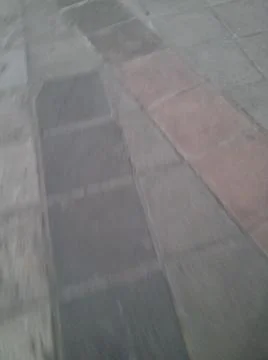 Background walking on a sidewalk with different elements in daylight Stock Photos
