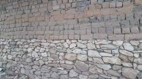 Background: Wall built from diverse materials. Vídeos de archivo 97207115