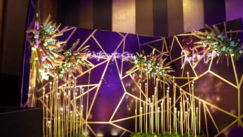 Background Wall With Lights Decor Stock Footage 247262476