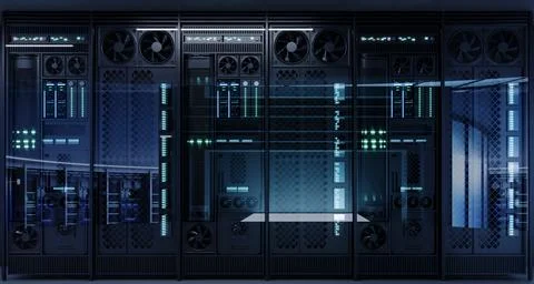 Background wall server mining computers Stock Illustration