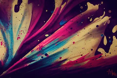 Background Wallpaper Backdrop - Abstract, Expressionistic, Rainbow Colored Graff Stock Illustration