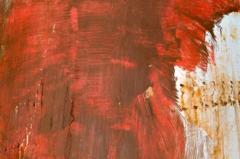 Background wallpaper bold red brush strokes on metal Stock Photos