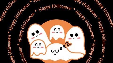 Background wallpaper cute ghost at halloween 스톡 일러스트