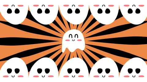Background wallpaper cute ghost at halloween Stock Illustration