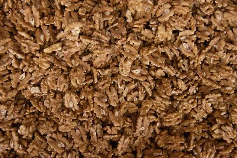 Background of walnuts close up. kernels of peeled nuts Stock Photos