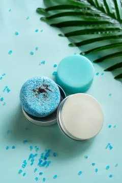 Background wash bathroom solid soap shampoo balm 스톡 사진