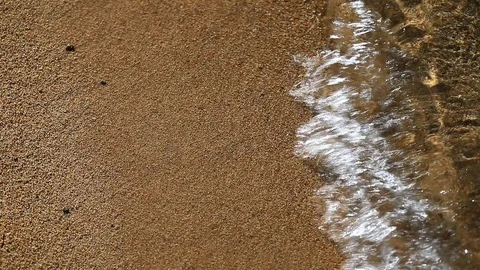 Background of Water lapping shore line of sandy beach at Lake Tahoe summer Stock Footage 97021999
